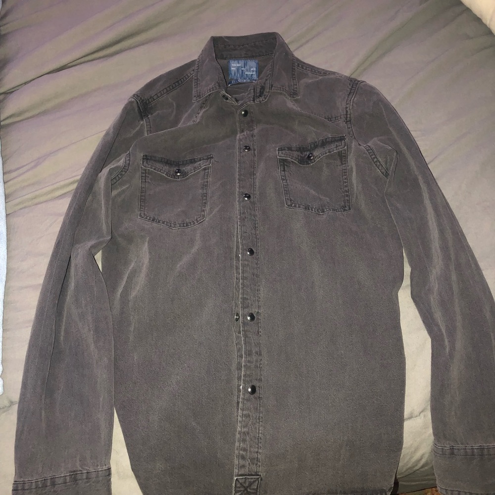 Zara Black Denim Button down Shirt